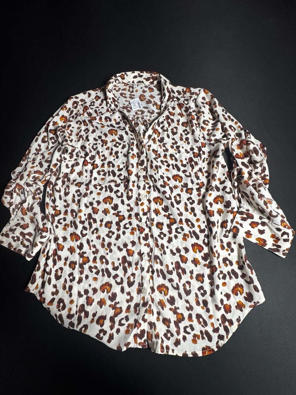 Maurices Women's Leopard Print Button Down Shirt Size Medium